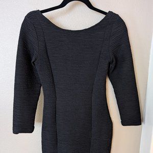 Backless black ruched dress